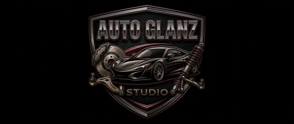 Додаткова емблема Auto Glanz Studio з автомобілем та деталями підвіски